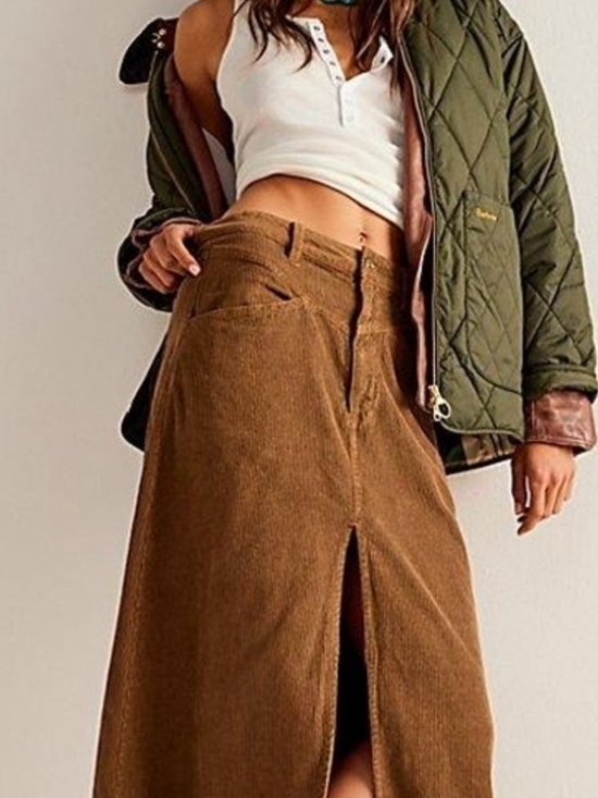 Free People Dresses & Skirts - Free People  Come As You As Corduroy Maxi Skirt GUC Size 2